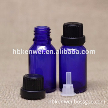 1/2 Oz (15 ml) Cobalt BLUE Boston Round Glass essential oil Bottle with tamper evident cap and plastic insert